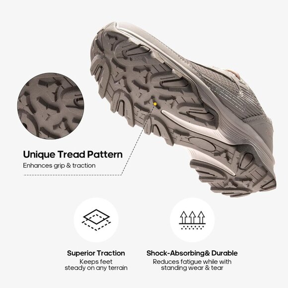 Women's Lightweight Mesh Hiking Shoes Outdoor Walking Sneakers Stable Support - Picture 5 of 9